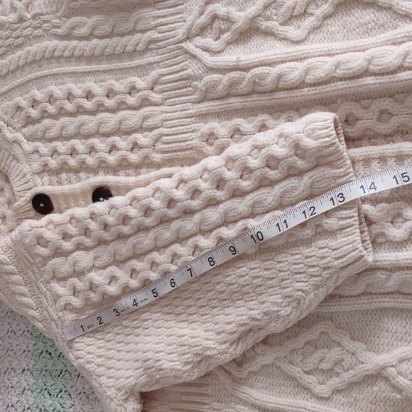 Kilronan Knitwear Medium Fisherman Knit Button Front Sweater - Picture 11 of 16